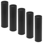 Lot de 5 tdpi500 conduit double paroi isolé polycombustible longueur 50 cm    noir   ø125