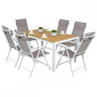 Cordoba plus salon de jardin 6 chaises + table alu      blanc