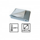 Couverture anti feu protection 1200° - 2 x 2m - fibre de silice matière textile ignifugée