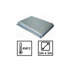 Couverture anti feu protection 650° - 1m x 1m - fibre de verre revêtue polyuréthane une face