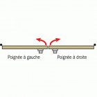 Crémone pompier en applique à poignée rotative sans tringle finition blanc droite pour menuiserie bois, aluminium ou pvc