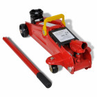 Cric hydraulique roulant 2 tonnes Rouge outils garage atelier bricolage Helloshop26 3402063