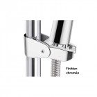 Curseur coulisse ergonomique blanc pour barre de douche diamètre 32 mm PMR
