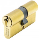 Cylindre double de sûreté 30 x 40 en laiton poli - profil européen s'entrouvrant sur numéro ua1001 - série v5 7100