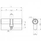 Cylindre double "la poste" - laiton poli - 1264 - 36x36 mm