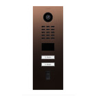 Portier vidéo ip 2 sonnettes avec lecteur d'empreinte - doorbird d2102fv fingerprint 50 bronze
