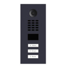 Portier vidéo ip 3 sonnettes + 3 carillons et support encastrable - doorbird d2103v anthracite