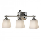 Applique concord, chrome et verre, 3 ampoules
