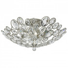 Plafonnier argenté crystal 6 ampoules 27 cm