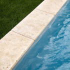 Kit complet | margelles pour piscine 4x4m en travertin beige light (+ colle, joint, hydrofuge ...)