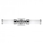 Applique payne ornate, chrome poli et verre opale, 2 ampoules