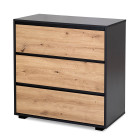 Dalia commode en bois avec 3 tiroirs style urbain    anthracite/chêne