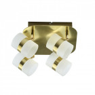 Plafonnier doré techno 4 ampoules 13 cm