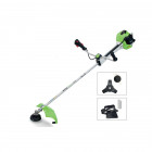 Debroussailleuse thermique vito 52cm3 moteur 2 temps 1500w largeur coupe 25.5 cm + tete auto avec fil + lame 3 dents + gilet