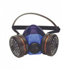 Demi masque singer 756s silicone 2 filtres harnais de maintien tete et cou avec valve d'hexhalation