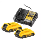 Pack énergie dewalt xr - 2 batteries 18v 5.0ah + chargeur universel 12v/18v - dcb1104p2-qw
