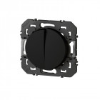 Double interrupteur ou va-et-vient dooxie 10ax 250v~ finition noir emballage blister (095261)