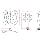 Douche de tête carrée et douchette à main picots anticalcaires - GREEN SHOWER CONCEPT Aurlane - COL035