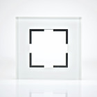 Plaque de finition verre blanc 1 poste 84x87x10mm