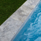 Kit complet | margelles pour piscine 6x3m en travertin gris (+ colle, joint, hydrofuge ...)