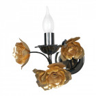 Applique murale dorée flora 1 ampoule 29 cm