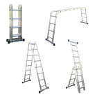 Échelle multifonction pliable 4x4 marches 6 en 1 - 4.6m - 100% aluminium - avec plateforme échafaudage