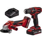 Kit d'outils électriques Kit TC-TK 18 Li - 1 Perceuse + 1 Meuleuse + 2 Batteries + 1 Chargeur - EINHELL - 4257238