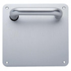 Ensemble aluminium type vittel béquille 1380 plaque carrée de 170 x 170 en 2 mm borgne anodisé argent