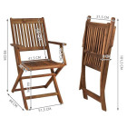 Ensemble salon de jardin en bois 6 chaises + table       marron