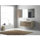 Ensemble de salle de bain future 05 120cm vison et noyer massif