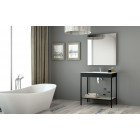 Meuble de salle de bain 80cm metal 10 - ensemble noir et ciment
