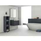 Meuble de salle de bain suspendu 80cm praga 20 - ensemble gris