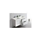 Ensemble meuble salle de bains double vasque 120 cm ideo blanc laqué