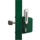 Serrure de portail coulissant à cylindre européen, axe 35 mm, profil 60, vert