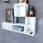 Etagère murale 40x20x20cm blanche de rangement 2 emplacements - PERSONALYZ DUO Aurlane - LAV423