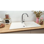 Évier céramique à encastrer Soft blanc Sarreguemines - 1 Bac avec égouttoir