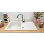 Evier céramique à encastrer Lingot XS Blanc Sarreguemines - 1 cuve avec égouttoir