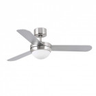 Ventilateur de plafond avec lumière nickel brossé feroe 2 ampoules