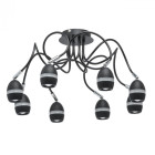 Plafonnier noir techno 8 ampoules 26 cm