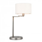 Lampe daley avec bras articulé, nickel mat, avec abat-jour