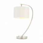 Lampe josephine, nickel, avec abat-jour