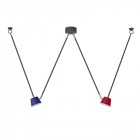 Plafonnier gris techno 2 ampoules 68 cm