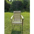 Dima fauteuil empilable en teck massif brut