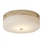 Plafonnier tamar, 29 cm, finition or poli, verre opale, led, ip44