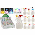 Figurine de noel en verre +led couleur