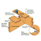 Kit de fixation invisible pour lames de terrasse espacement de 2.4 cm Simpson