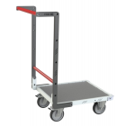 Chariot FLATPACK™ dossier fixe 550 x 500 mm plateau tôle roues TPE 250 kg - 804720320