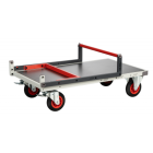 Chariot FLAT-PACK™ dossier repliable 850 x 500 mm plateau tôle galva roues CC 400 kg - 804721331