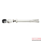 Fixation WC 6x80 Cheville longue et cabochons blancs et chromés clipsés inox - 14688