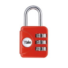 Cadenas de voyage rouge à combinaison de 3 chiffres, 23mm. - fichet
